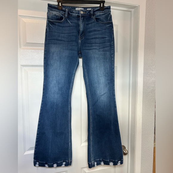 KanCan Dark Blue Flare Jeans - Picture 1 of 4